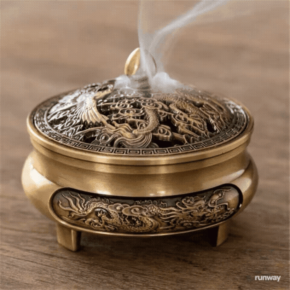 Japanese brass incense burner for loose incense.mp4